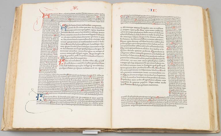 BOK, - Inkunabel, tryckt i Venedig 1481 Cicero: De Officiis.