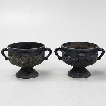 Four Cast Iron Garden Planters, Kulturjärn, Sweden.