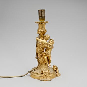 BORDSLAMPA/LJUSSTAKE, nyrokoko, 1800-talets andra hälft.