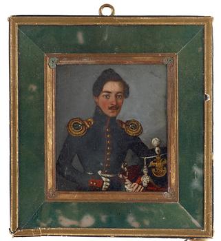 46. Russian artist 19th century. Portrait of a russian officer.