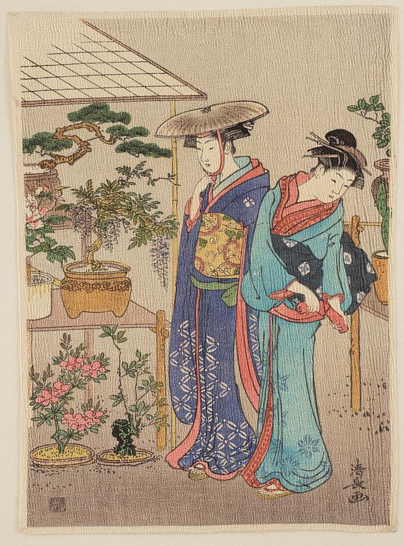 A group of eight Japanese prints, incl, Hiroshige, after, 20th century.