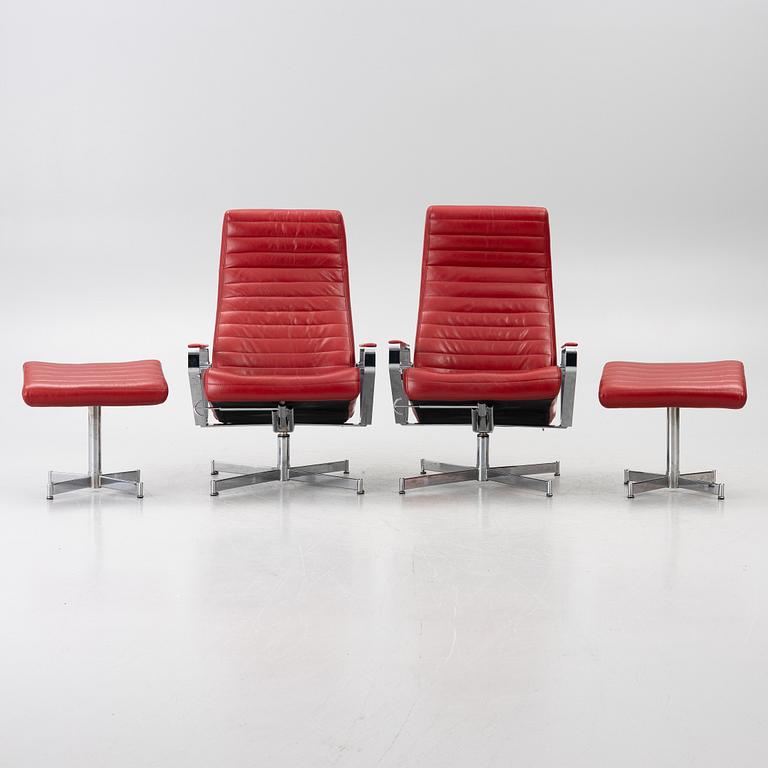 Pair of armchairs with footstool, “Vitesse”, Bolia.