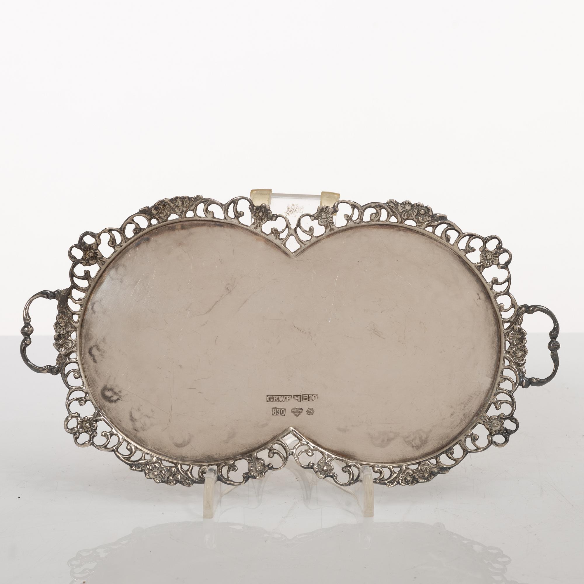 Kaffeservis, 4 delar, silver, rokokostil, GEWE, Stockholm 1976.