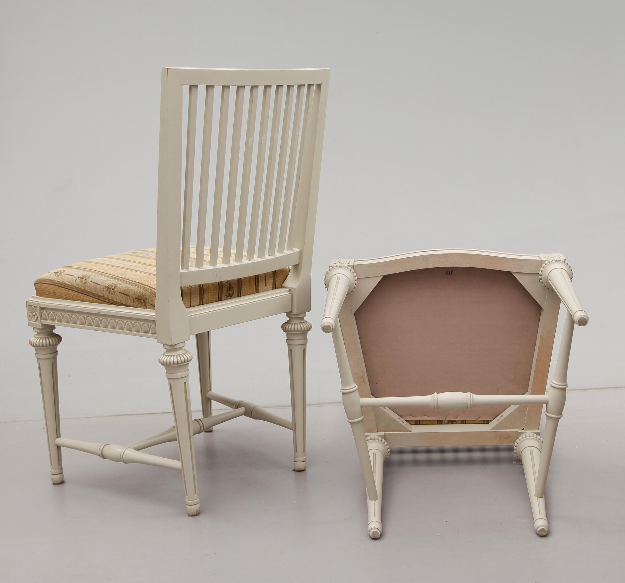 MATSALSMÖBEL, 11 delar, gustaviansk stil, 1900-talets andra hälft.