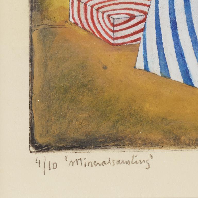 Sten Eklund, akvarellerad etsning, signerad och daterad 1991, numrerad 4/10.