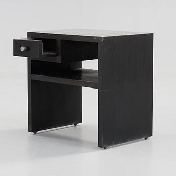 An Uno Åhrén black lacquered birch and pewter side table, Svenskt Tenn, Stockholm ca 1930.