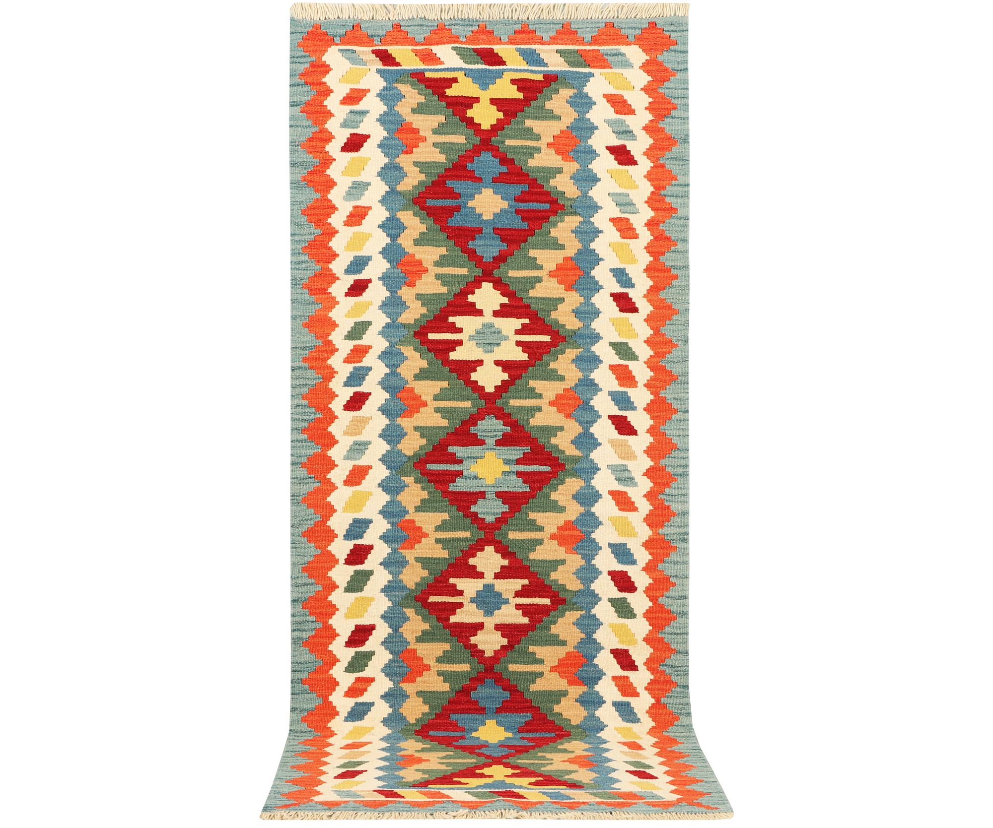 An Afghan kilim runner, c. 200 x 80 cm.