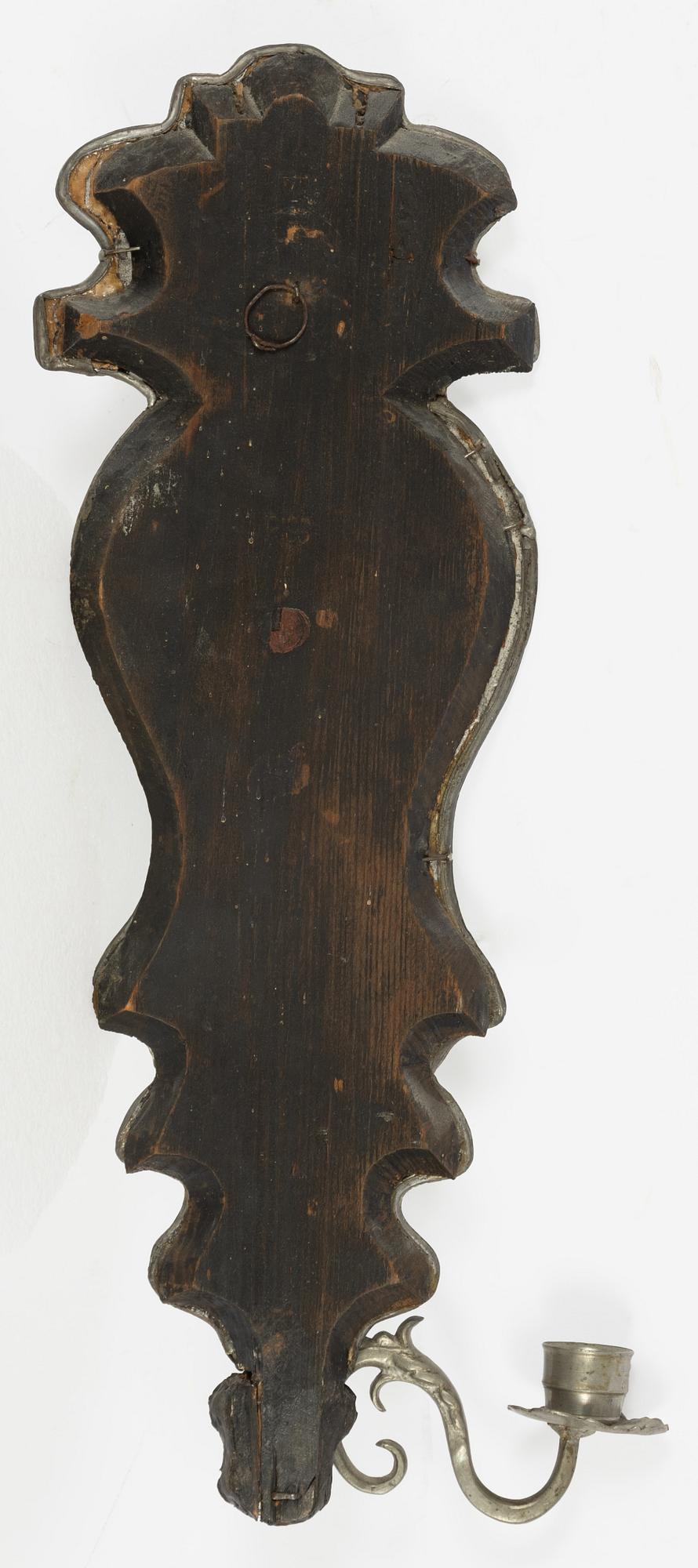 Spegellampetter, ett par, för ett ljus, omkring år 1900, Senbarockstil.