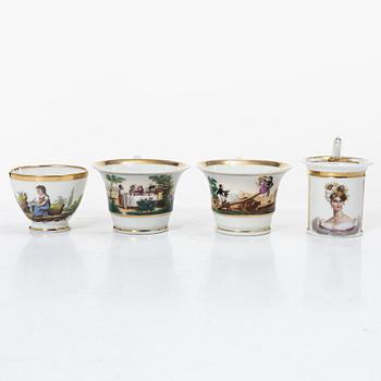Service pieces, 12 pcs, porcelain, Empire, first half of the 19th century.