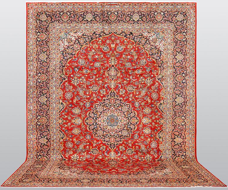 Keshan carpet signed approx. 425x304 cm.