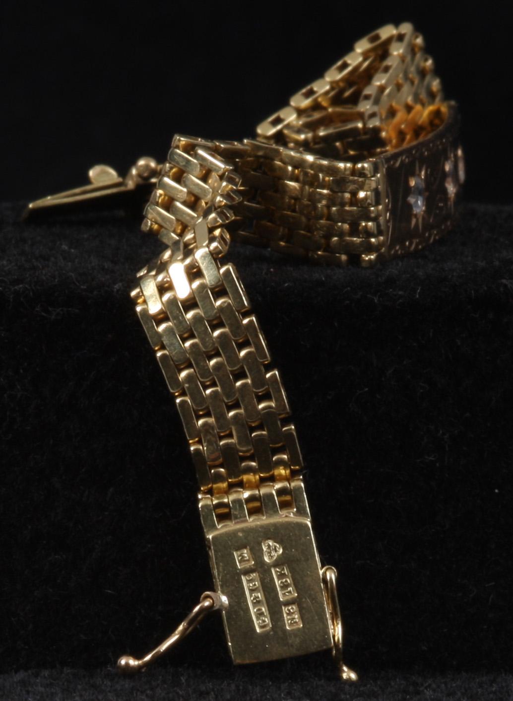 ARMLÄNKAR, 2 st 18k guld. 9 resp 17g.