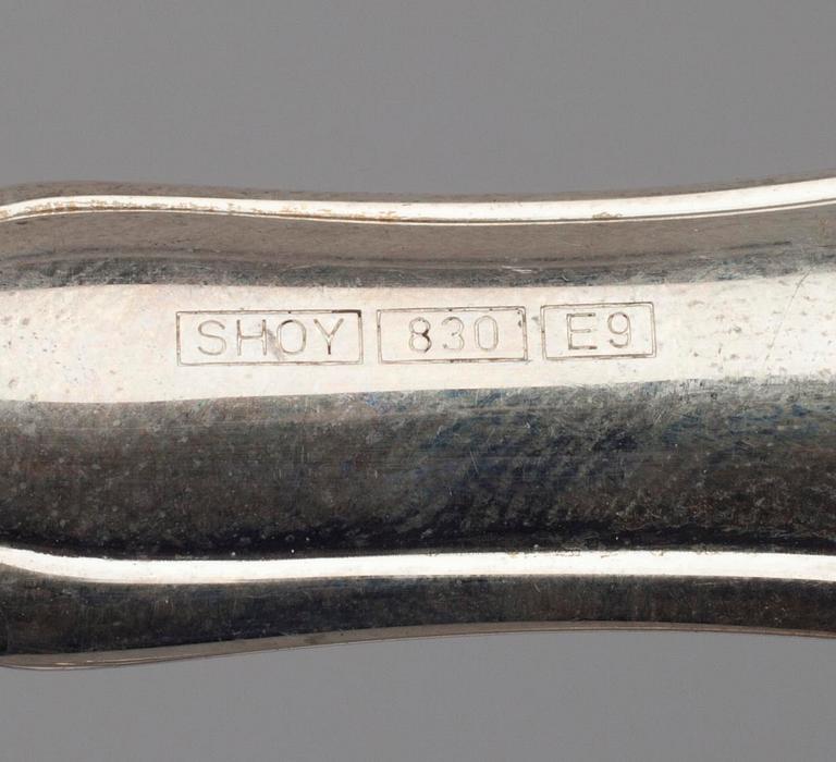 BESTICK, 18 delar, silver, Chippendale, Finland 1990-tal.