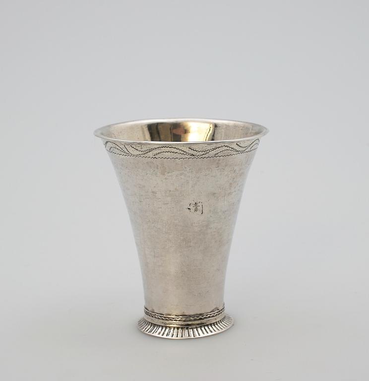 BÄGARE, silver, Johan Fredrik Hollman Skänninge 1777.