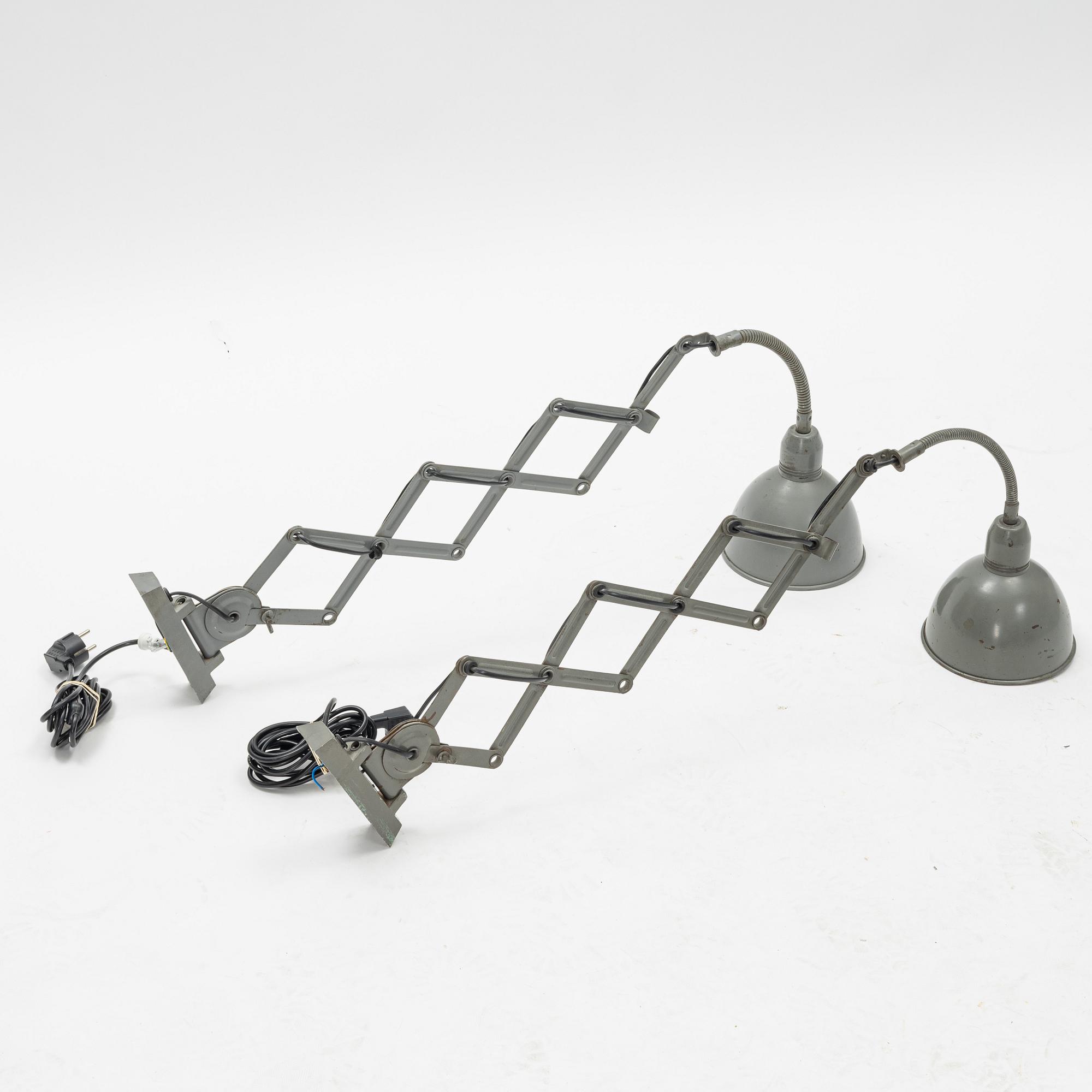 A pair of industrial wall lamps, Elektroinstala Jílové, Czechoslovakia, mid 20th Century.