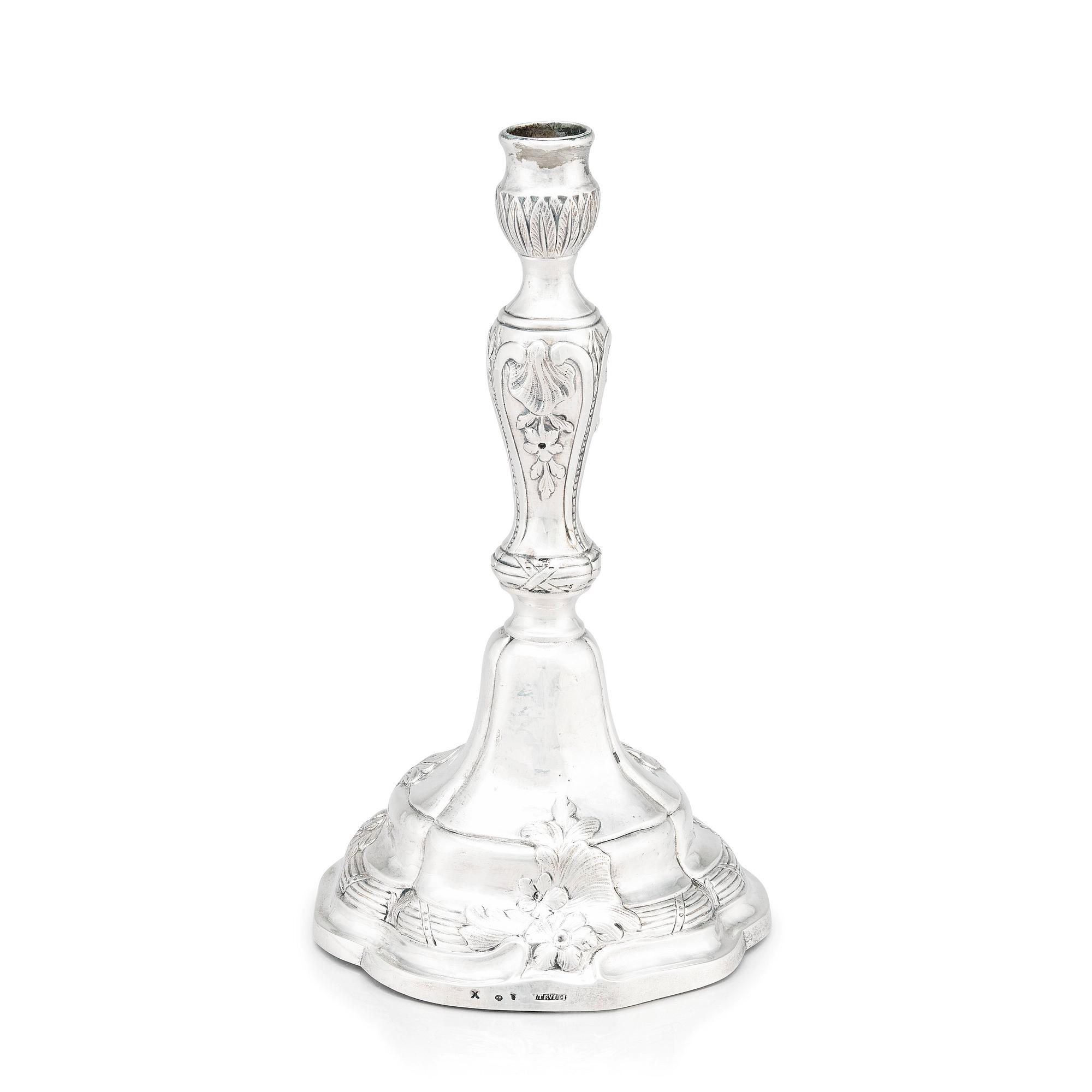 Isak Trybom, ljusstake, silver, Stockholm 1780. Rokoko.