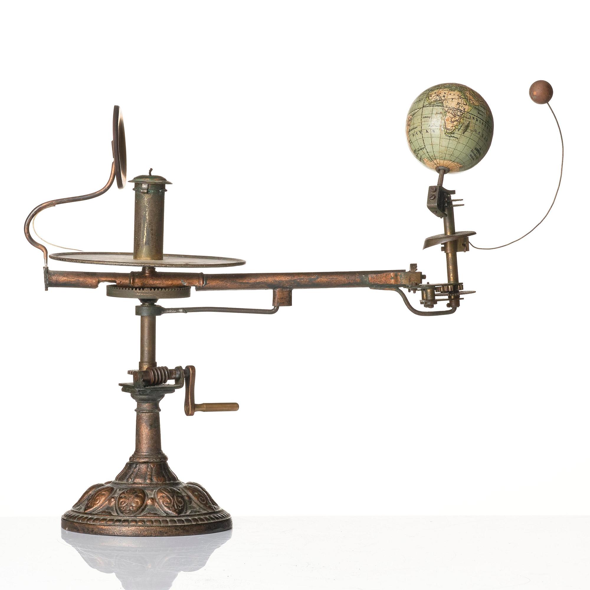 A German tellurium and lunarium by Ernst Schotte & Co. of Berlin (fl. 1855-1900), late 19th century.