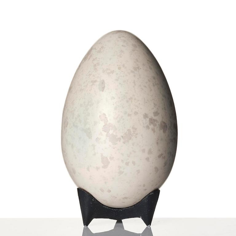 Hans Hedberg, a faience sculpture of an egg, Biot, France.