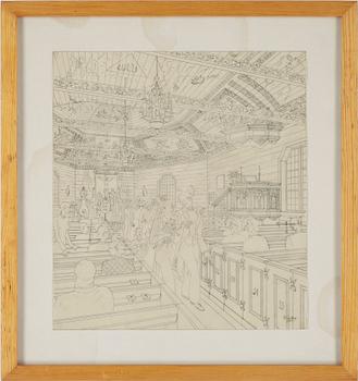 RUDOLF CARLBORG, 9 st, tuschteckningar, sign.