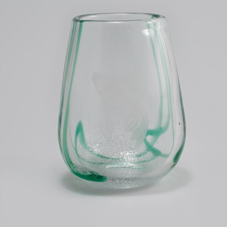 VAS, glas, Vicke Lindstrand, Orrefors, signerad.