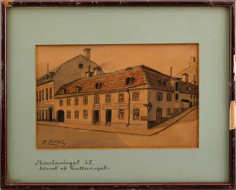 FRITZ LINDSTRÖM, 10 st, akvareller, signerade.