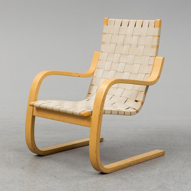 A ALVAR AALTO, model 406 arm chair, late 20th Century.
