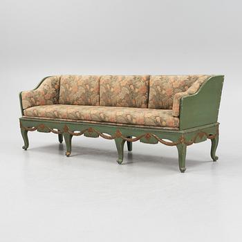 A Gustavian sofa, later part of the 18th century.