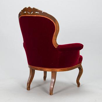 Fåtölj, nyrokoko, 1800-talets slut.