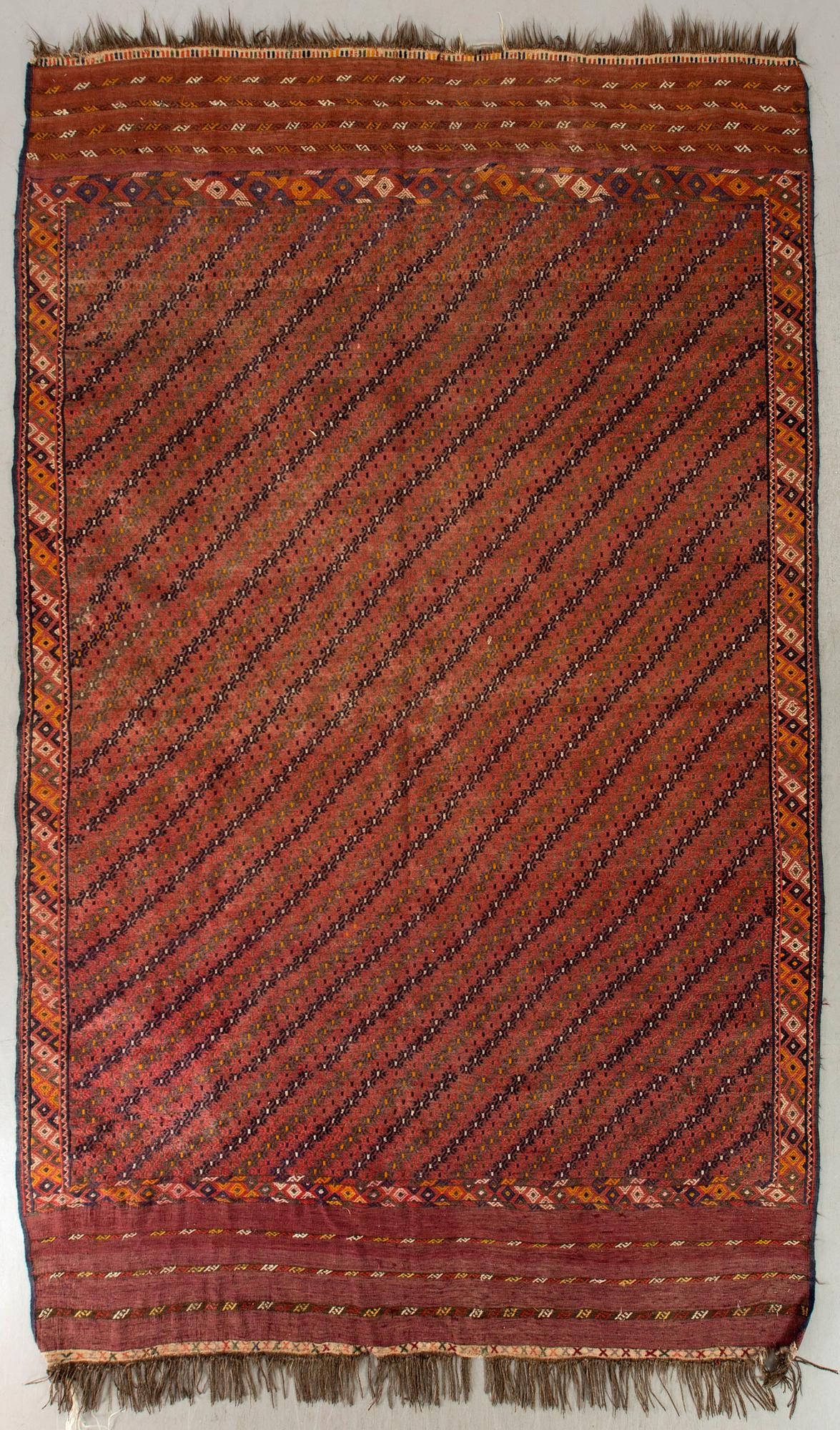 A semaintique/antique Soumak carpet a 343 x 236 cm.
