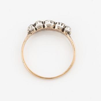 Ring, 18K gold and silver with rose-cut diamonds.