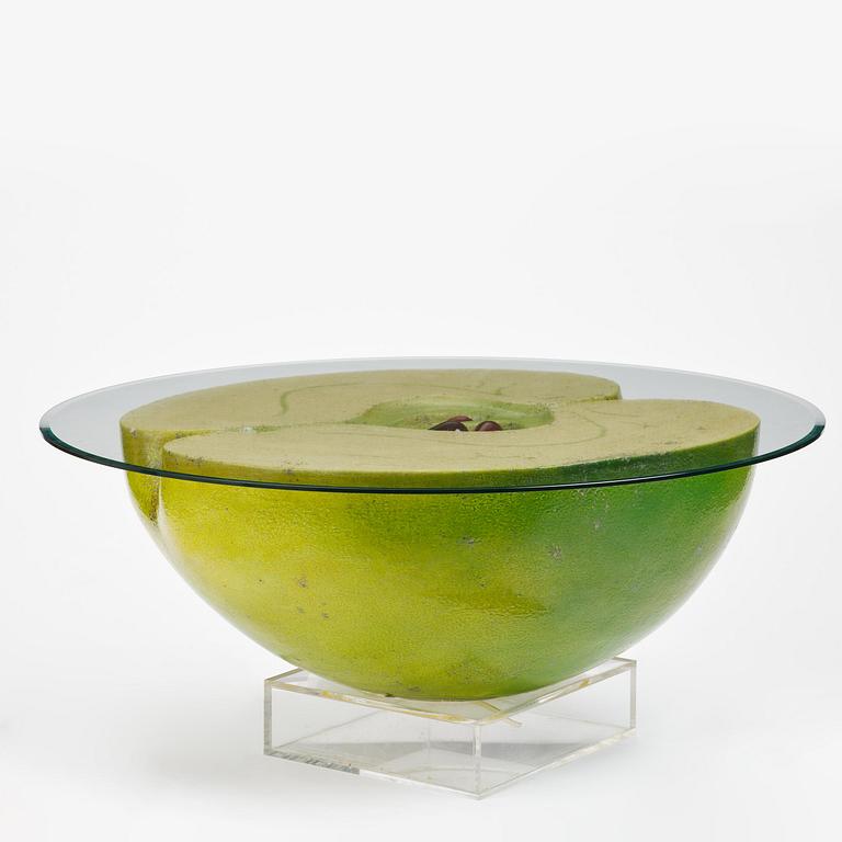Hans Hedberg, a large faience sculpture of an apple, Biot, France.