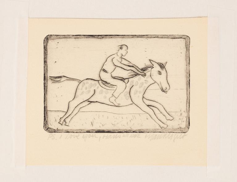 Hans Wigert, häst med jockey.