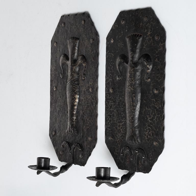 Vägglampetter, ett par, 1900-talets början.