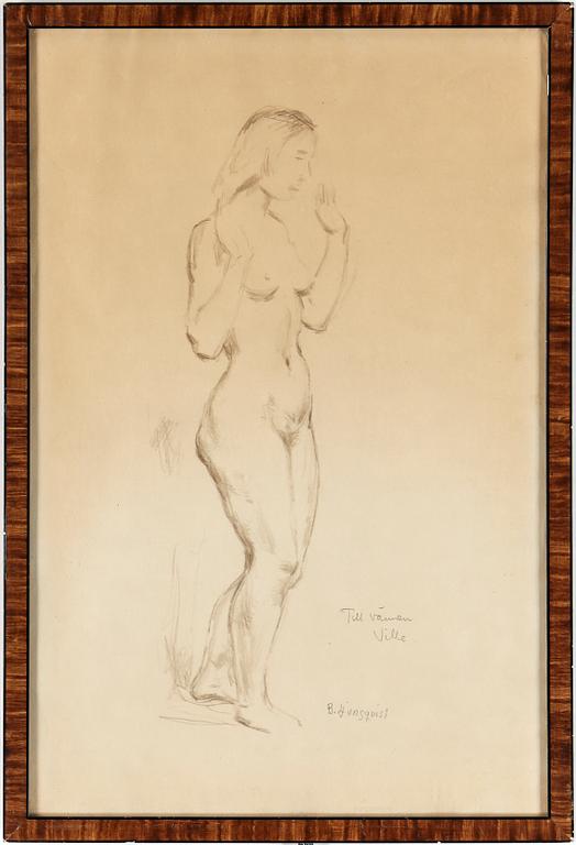 BIRGER LJUNGQUIST, troligen kolteckning, signerad.