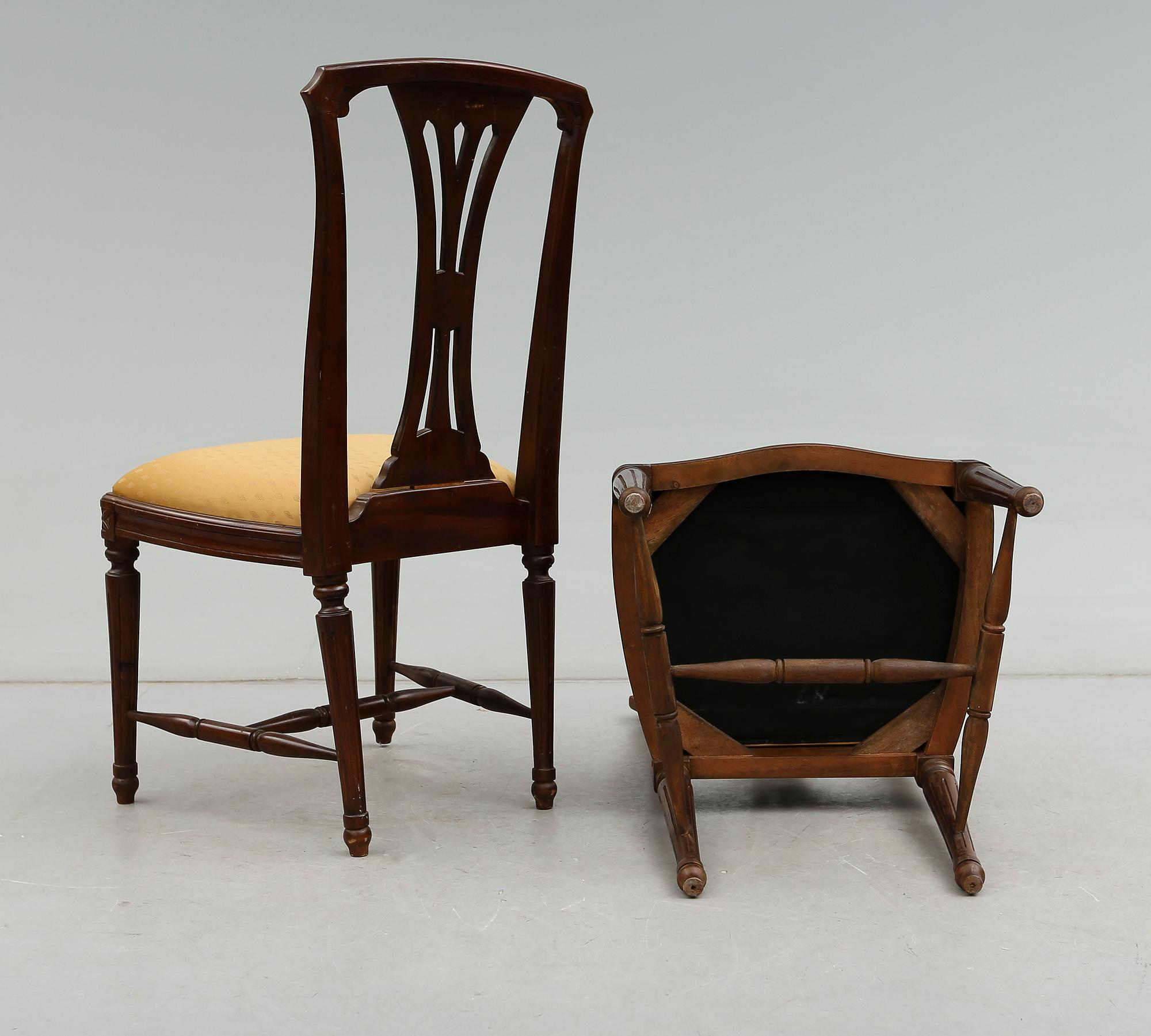 STOLAR, 6 st, gustaviansk stil, 1900-talets andra hälft.