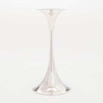 Tapio Wirkkala, ljusstake, silver, "Trumpetti", Kultakeskus, Tavastehus 1987.