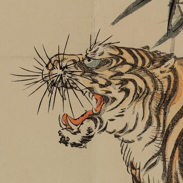 Träsnitt, "Surimono", Japan, tidigt 1900-tal.