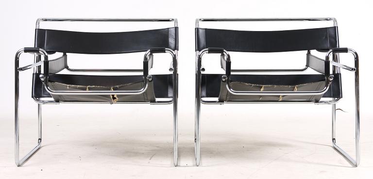 FÅTÖLJER ett par, efter Marcel Breuer, "Wassily"/"B3".