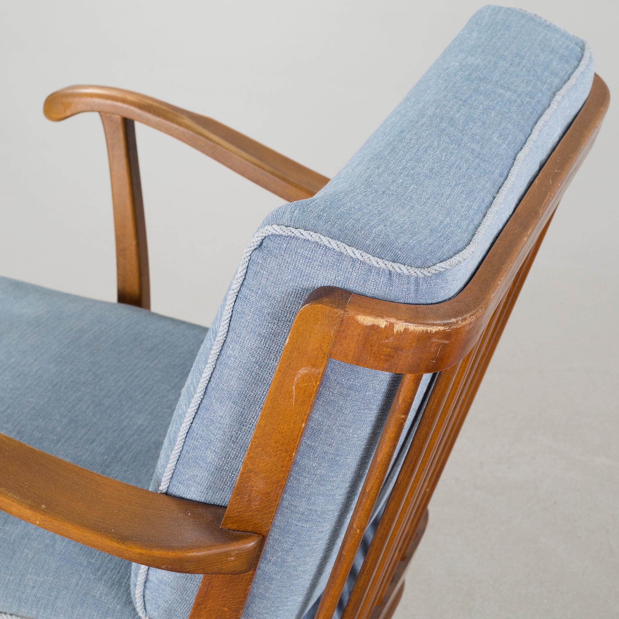 A 1940s pair of armchairs, designed by Svante Skogh for Förenade Möbler in Linköping.