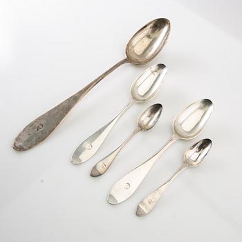 Johan Malmstedt, cutlery 19 dlr silver, Gothenburg 1797-1806.