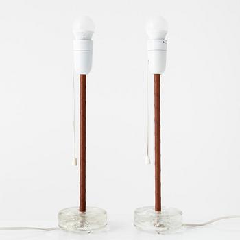 A pair of table lamps from Nybro, second half of the 20th Century.