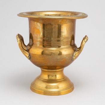 A first half of the 20th century brass champagne cooler.