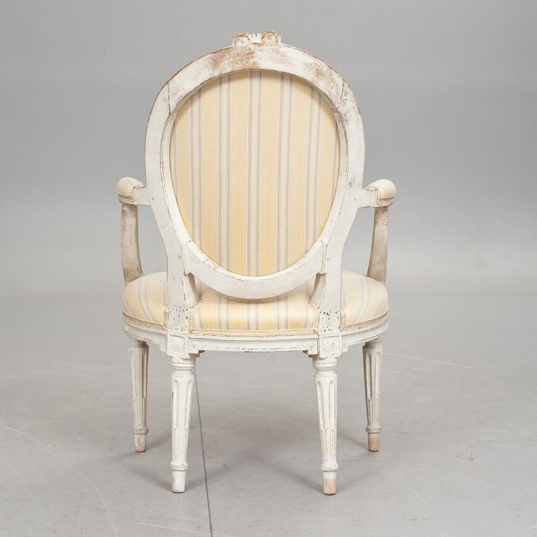 KARMSTOL, Louis XVI-stil, 1800-tal.