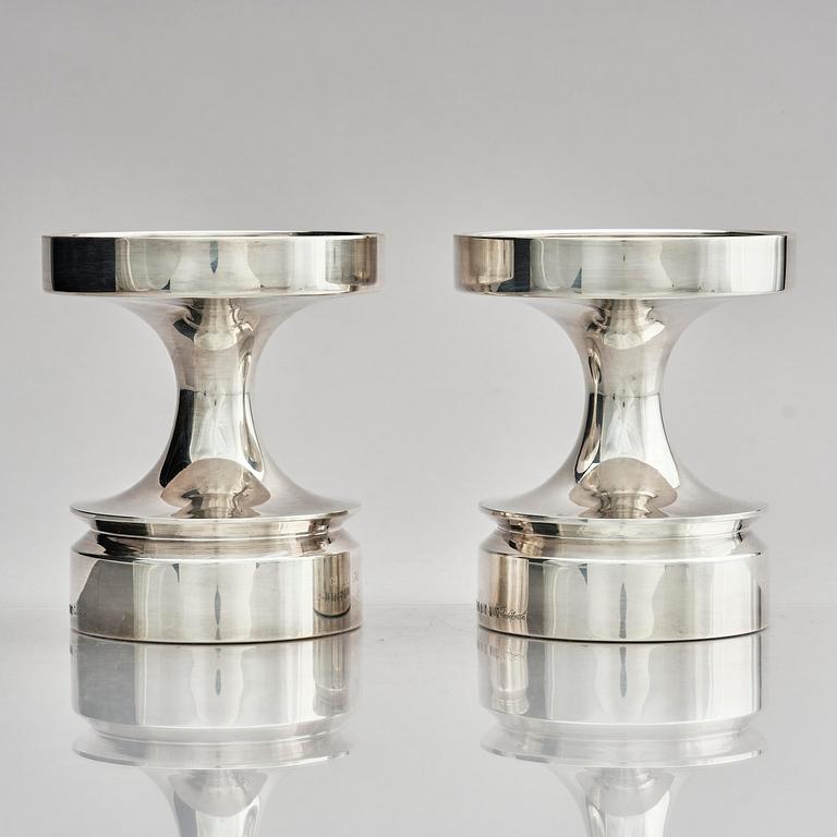 Eric Löfman, a pair of silver candlesticks, MGAB, Uppsala, Sweden, 1976.