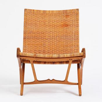Hans J. Wegner, a foldable easy chair model 512, Johannes Hansen, Copenhagen, 1950s-60s.