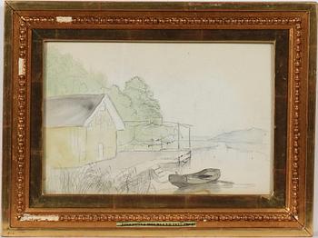 JOSEFINA HOLMLUND, blyerts och akvarell, 5 st, intygade a tergo.