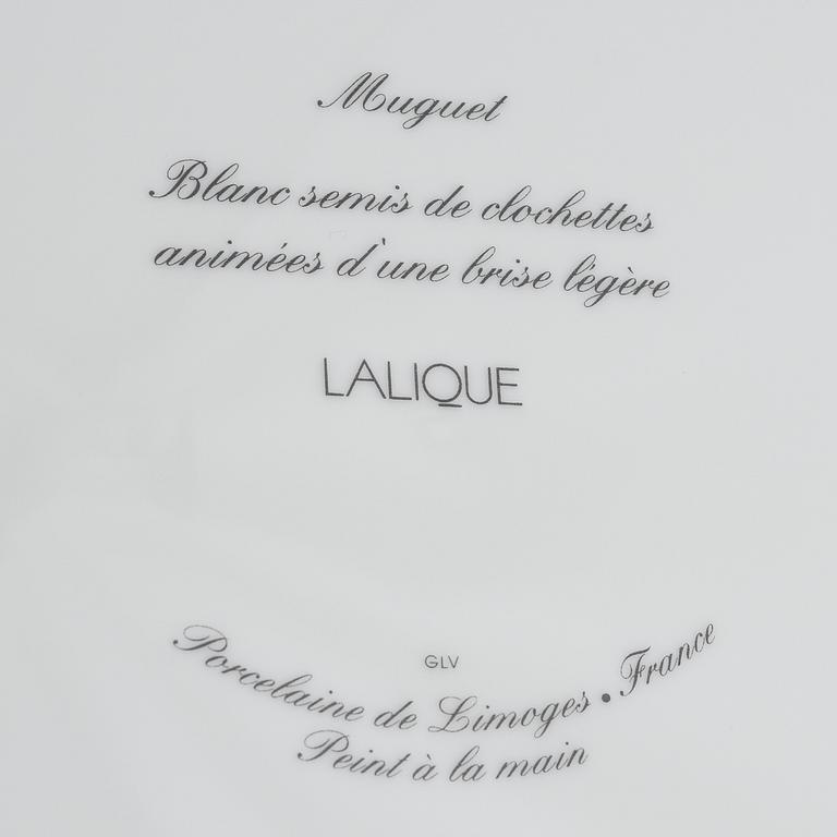 Twleve porcelaine plates, "Muguet", Lalique for Limoges, France.