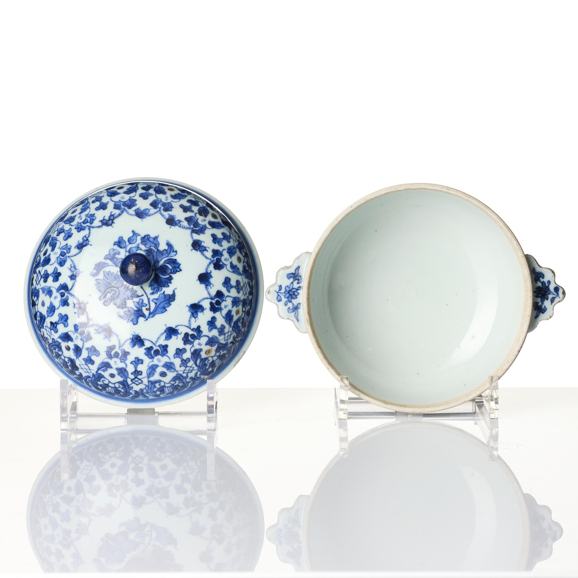 Skål med lock/ equelle, kompaniporslin, Kina, Qingdynastin, Qianlong (1736-95).