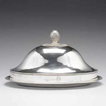 An Austrian 19th century silver serving dish and cover, mark of Aloys Würth, Vienna c. 1820.