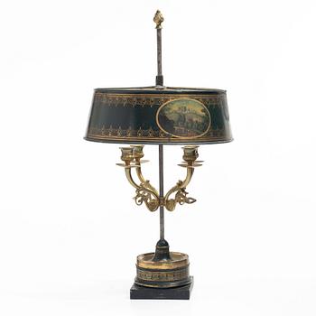Bordslampa, sk bouillottelampa, 1800-tal.