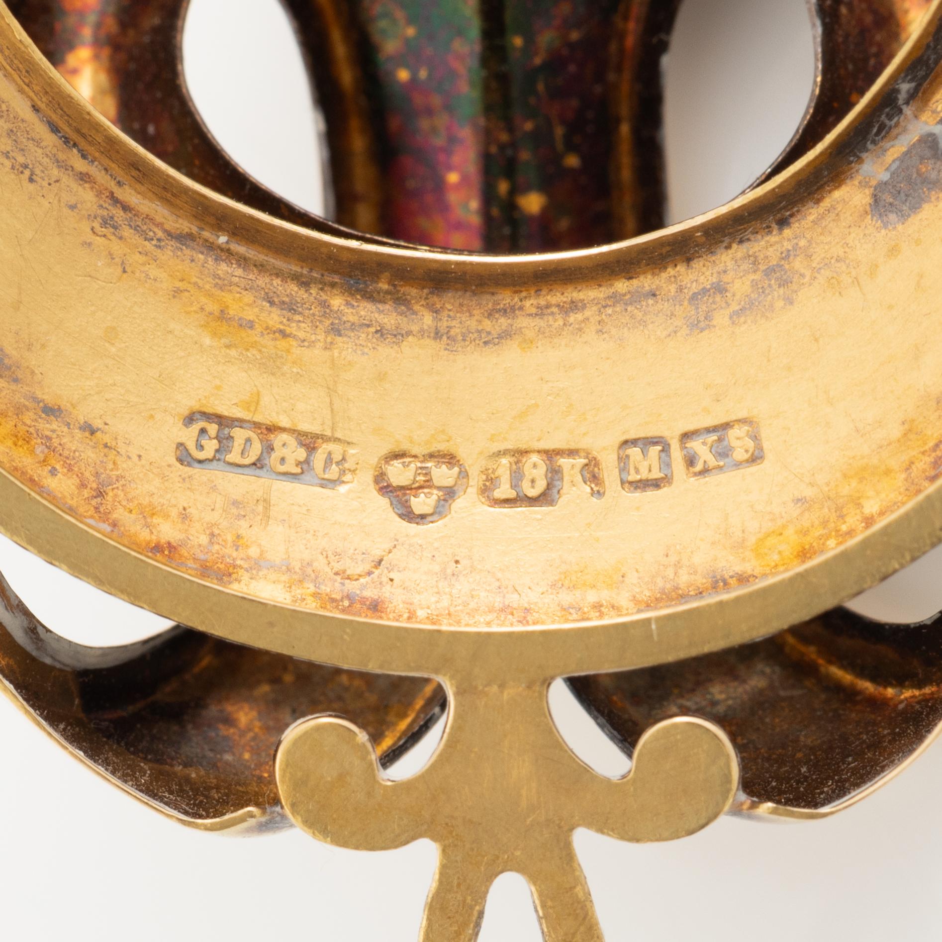 Brooch, 18K gold, Gustaf Dahlgren & Co, Malmö, 1876.